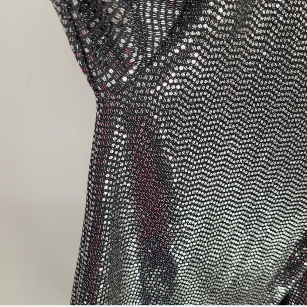 Black Sliver Sequin Oversized Shirt - Picture 9 of 9